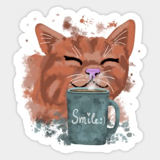 morning cat Sticker